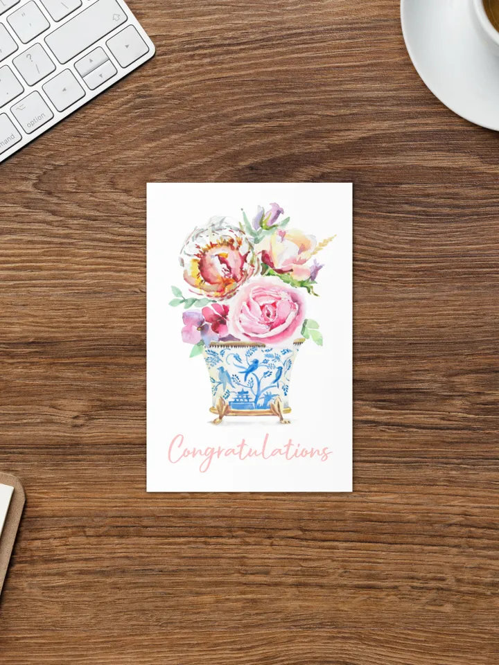 Greeting card Handmade Cards Watercolor Congratulations Cards Cute Appreciation Thank You Card Garden Botanical Flower Card Watercolor Cards