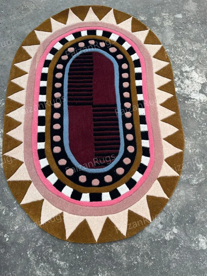 9x12 Oval Shape Living Room Rug Hand Tufted Modern Rug Handmade Soft Wool Rug Large Area Rugs for Bedroom Dining Hallway 5x8 6x9 8x10 10x14