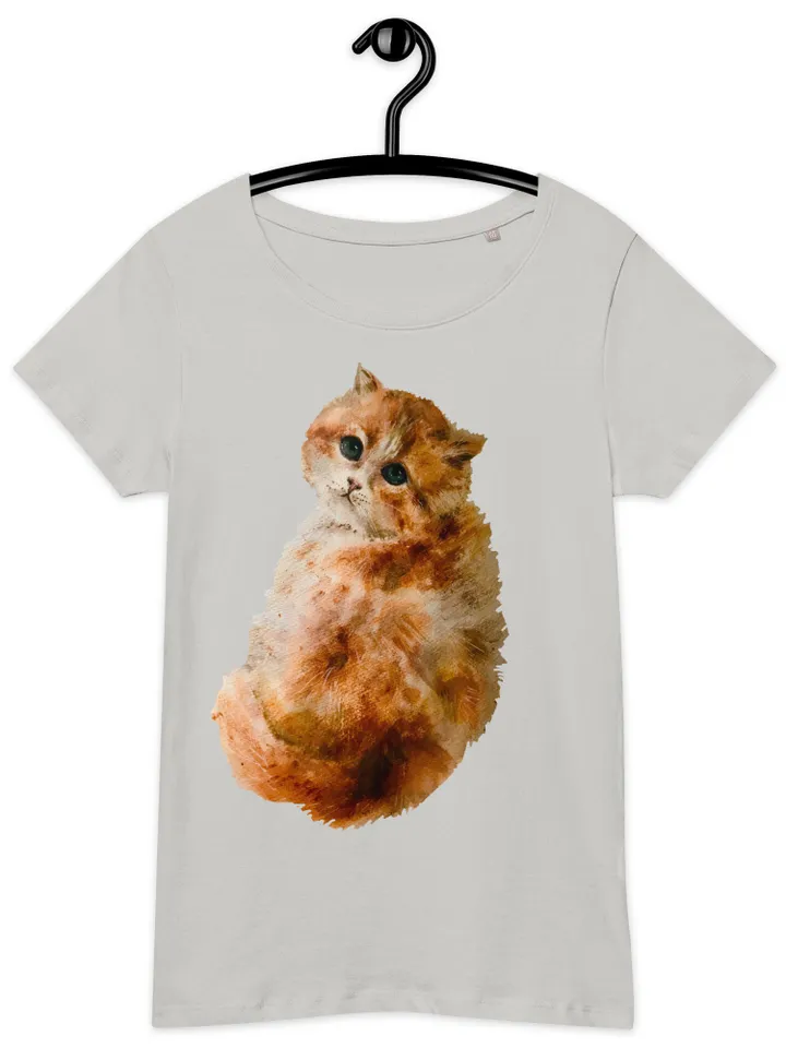 Ginger cat Women’s basic organic t-shirt made with my original design,animals t shirts,cat lovers gifts