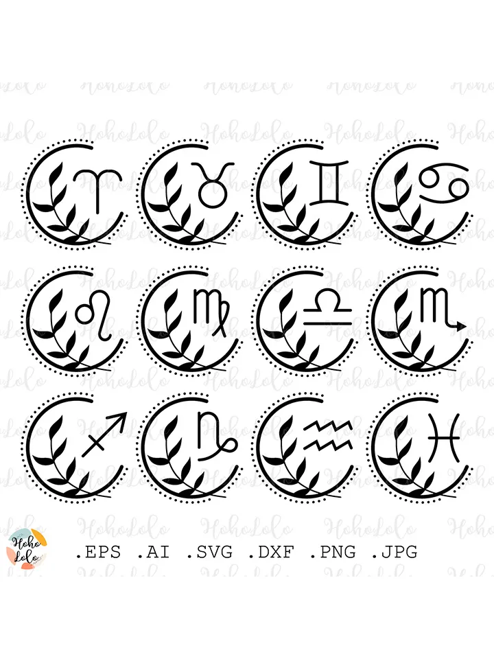 Zodiac Signs Svg, Zodiac Signs Silhouette, Zodiac Signs Cricut, Zodiac Signs Download, Zodiac Signs Clipart Png, Zodiac Signs Dxf