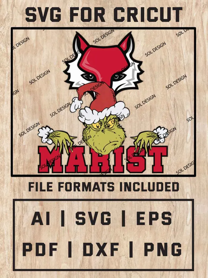 Grinch Marist Red Foxes SVG, NCAA College Team SVG Design, NCAA Marist Red Foxes SVG, NCAA Marist Team Cricut, Christmas Svg, Grinch svg, Digital Download
