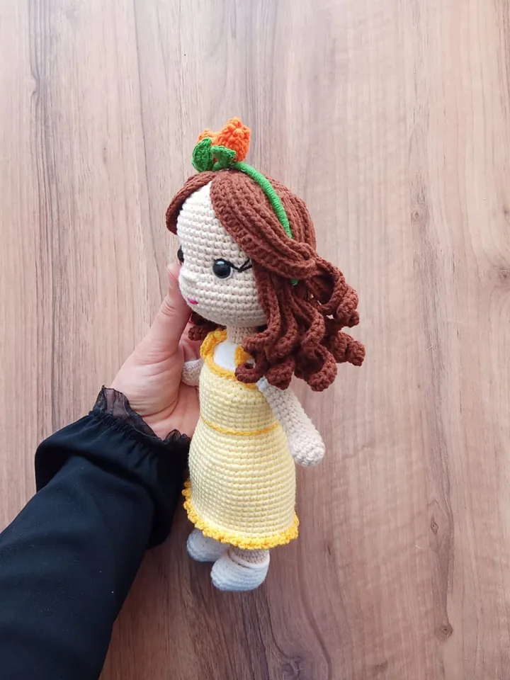 Amigurumi Doll Only Tulip Costume Pdf Pattern Tutorial English, Crochet Tulip Doll Pattern, Cute Knitted Flower Doll for Girls