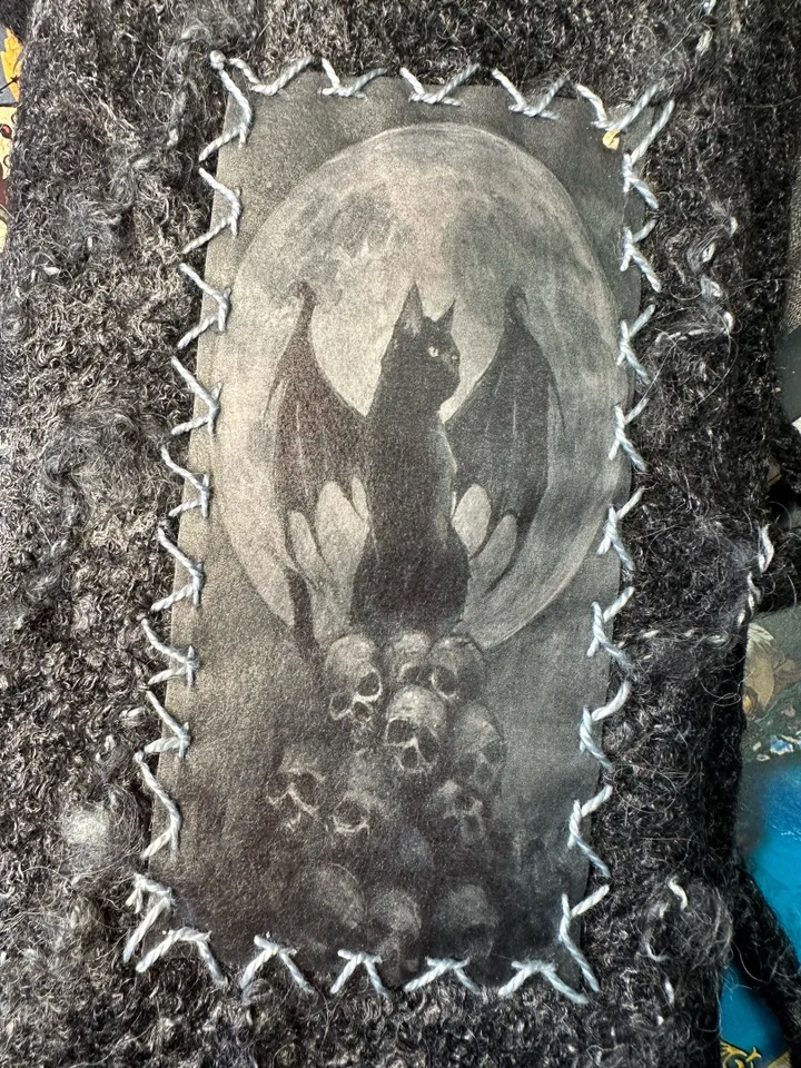 Tarot bag Black cat and Skull