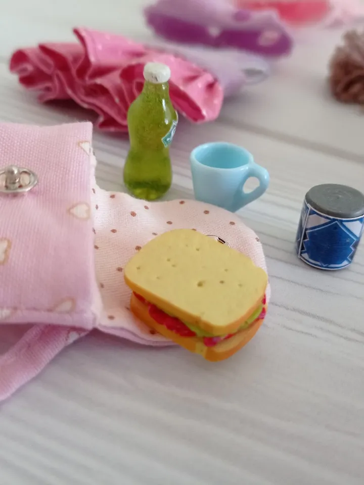 Textile dollhouse with felt doll for clothes, Gift for girl and boy, Baby care - book for boys and girls.