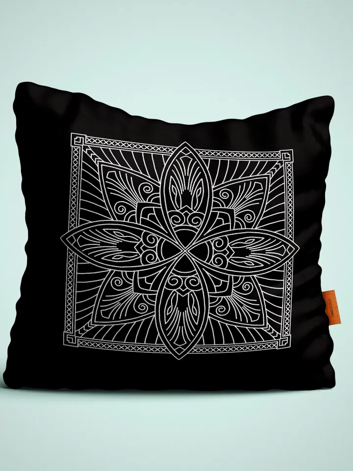 Square mandala blackwork pattern PDF download Mandala ornament hand embroidery PDF, Backstitch chart for embroidery pillow, Mandala art #W44