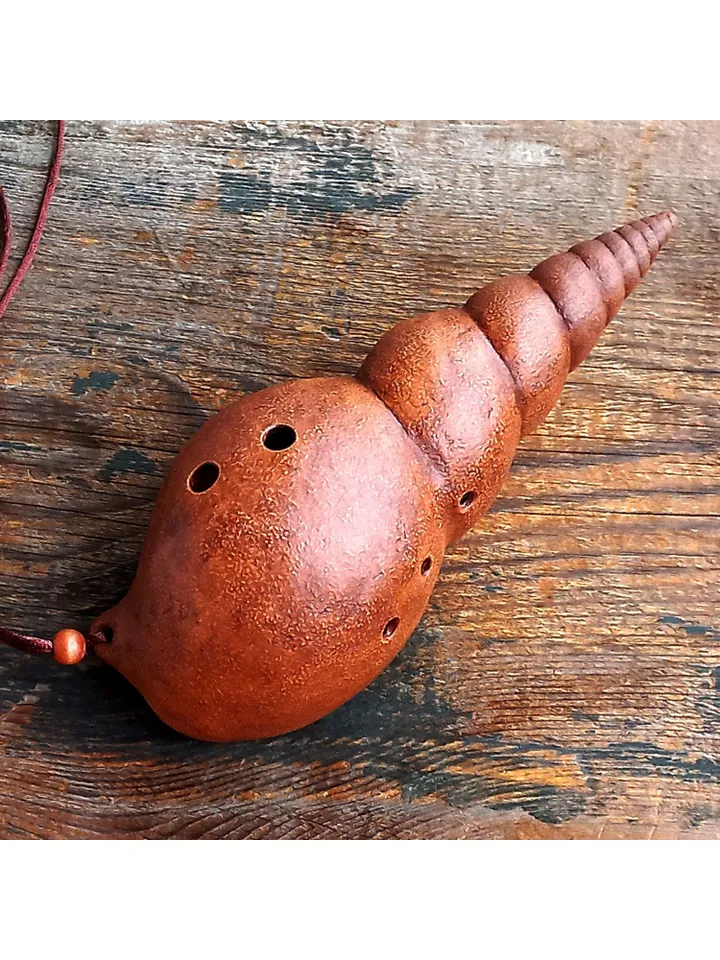 Ocarina "Meditation" / pentatonic / ceramic shell flute / low sound