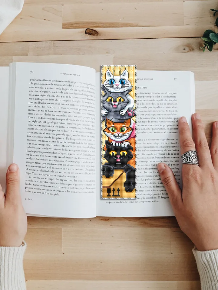 Cat bookmark cross stitch pattern PDF Cute kitties pattern, Handmade bookmark digital download, Cat cross stitch chart, Cat lover gift #B100