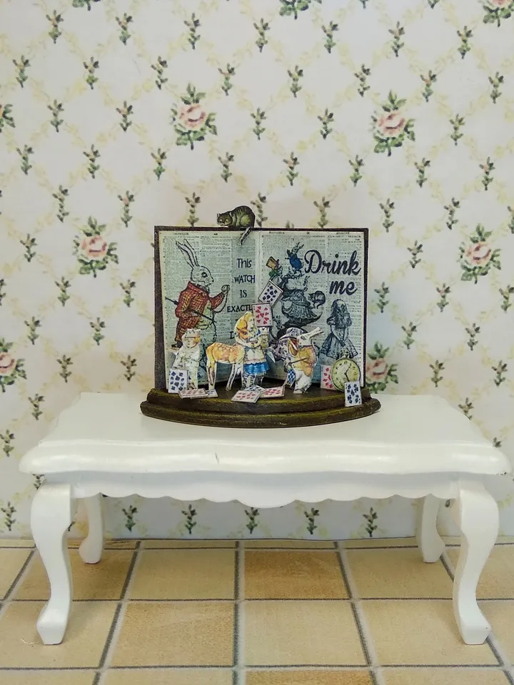 Open book. Dollhouse miniature.