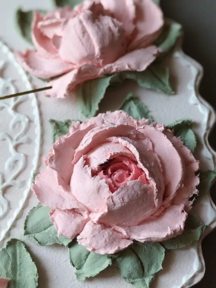 Small pink table clock with pink roses in shabby chic style Silent wall clock for bedroom Nursery decor Wedding gift