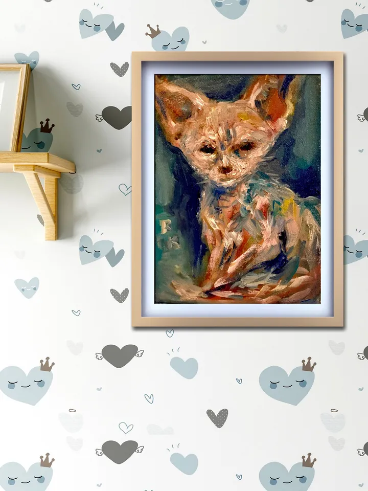 Fennec fox original oil painting on canvas,animals paintings,unstretched canvas,unique handmade gift for animal lovers,wall decor.