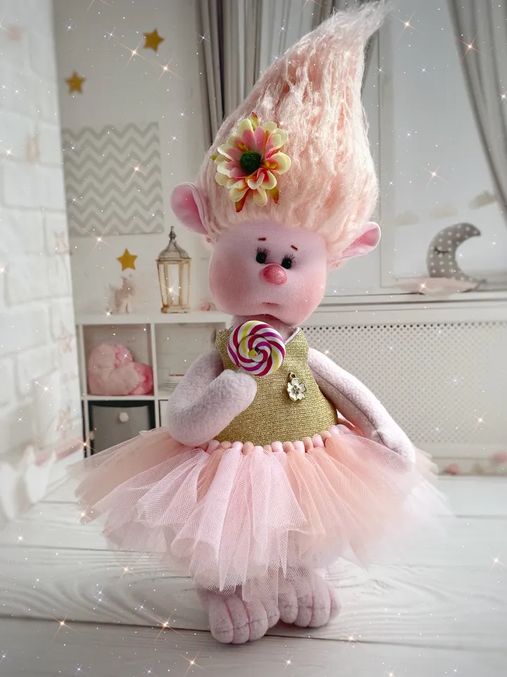 Rag doll pattern. DIY doll tutorial. Troll doll.