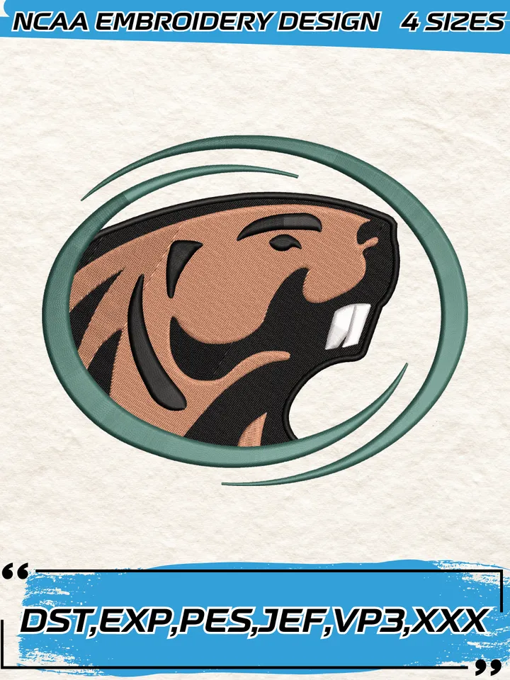 Bemidji State Beavers Logos Embroidery Designs,NCAA Logo Embroidery Design,Machine Embroidery Design File,4 Sizes, Digital Download