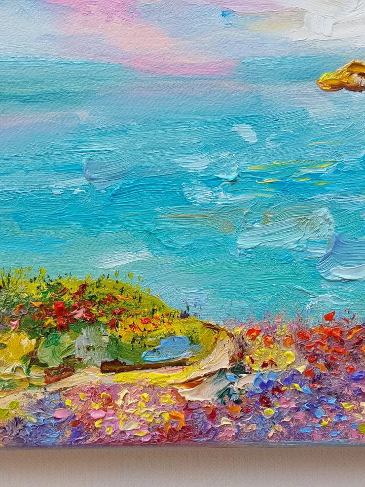 "The Road to the Sea" oil painting on canvas 35x25cm (14x10inch)