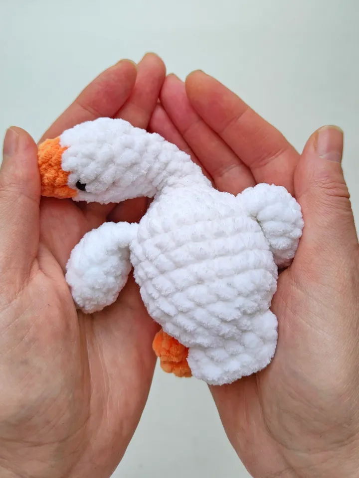 White plush toy goose Handmade