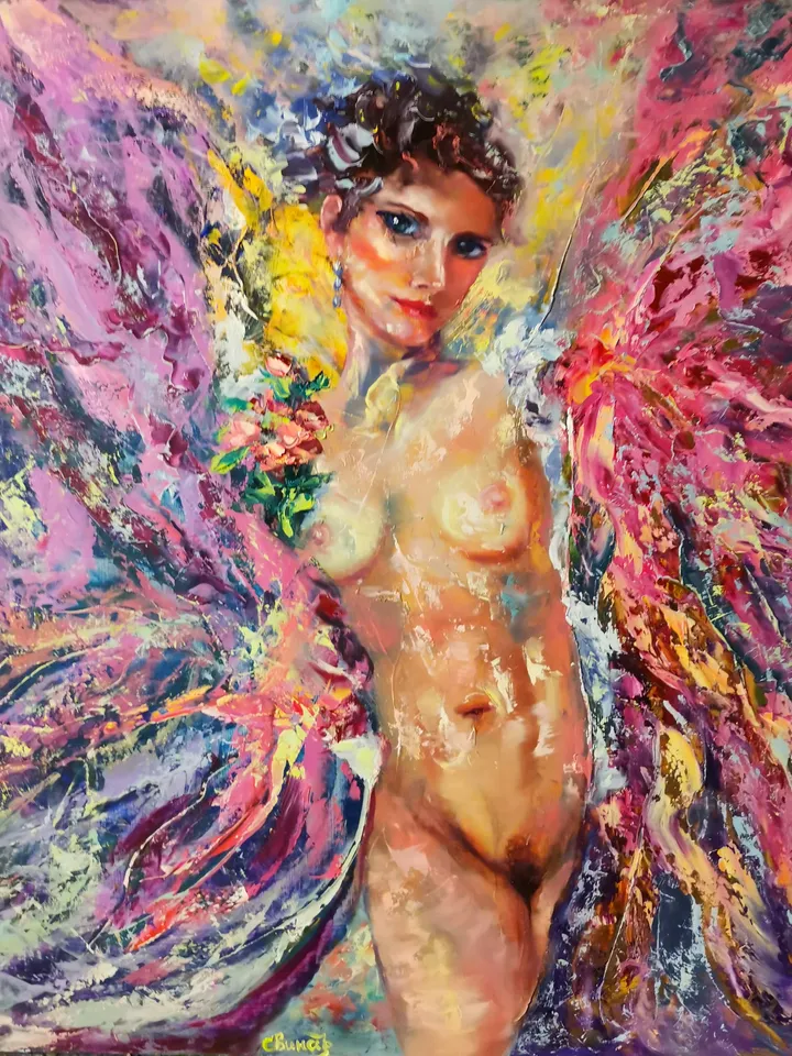 Nude Naked Girl Woman Art Large Original Oil Painting Actress Singer Artist Svinar Oksana