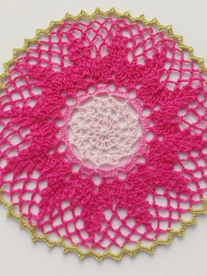 Miniature Pink Doily for Dollhouse