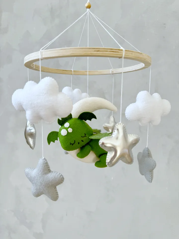 Dragon mobile baby Fantasy nursery crib mobile dragon