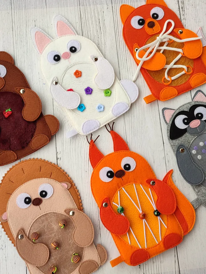 Animals pattern PDF Tutorial, Sensory toys pdf, Felt book pattern svg, Montessori book Quiet book ideas, Pdf felt sewing pattern for toddler
