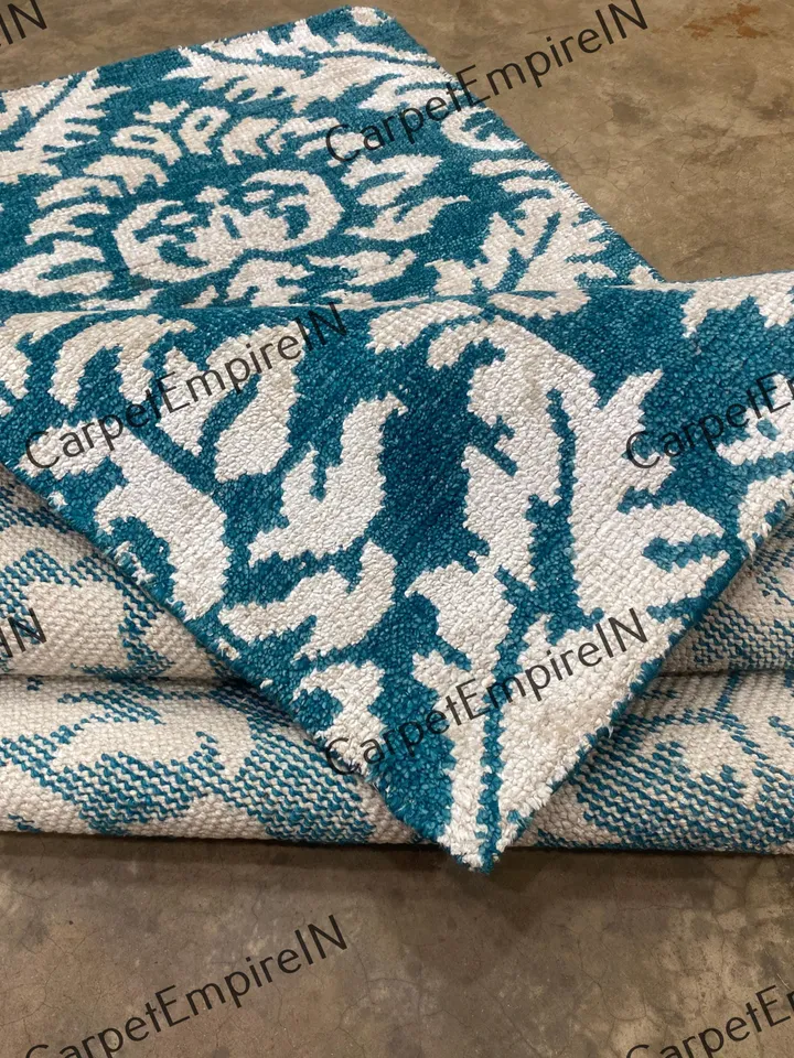 Exquisite Blue Modern Oushak Hand Knotted Rug 4x6, 5x8, 6x9, 8x10, 9x12, 10x14 ft Handmade Rugs for Living Room - Antique Contemporary rug