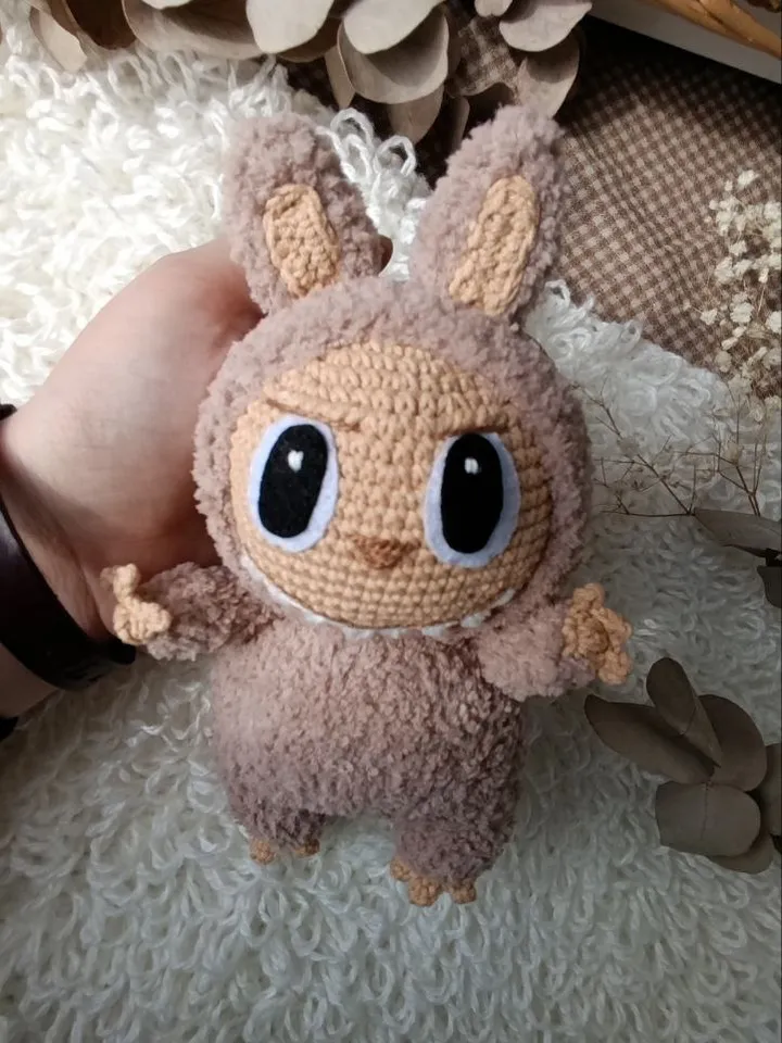 Amigurumi Labubu crochet pattern. Popular teddy bunny Labubu pattern. Labubu crochet pattern toy.