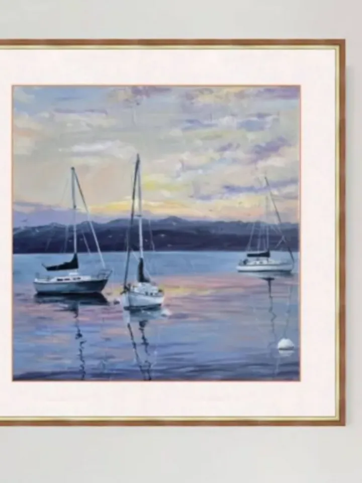 Painting, oil, "Yachts", size 40x40cm