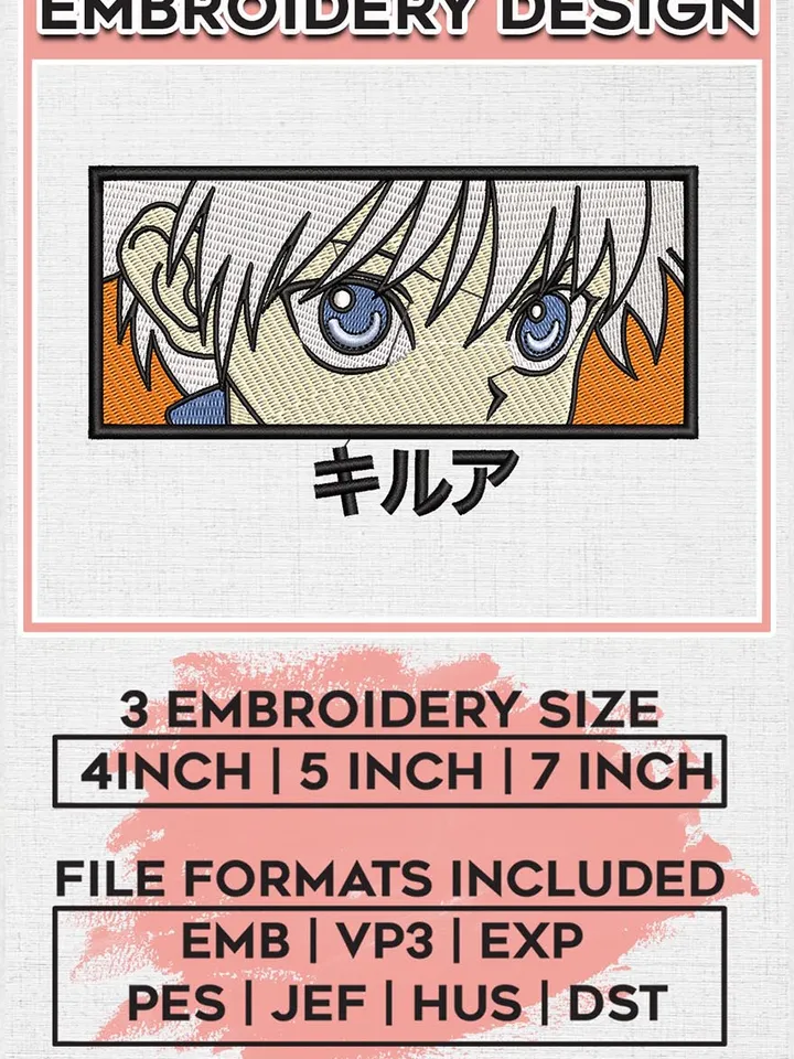 Killua eyes embroidery design, Hxh embroidery, Anime design, Embroidery shirt, Embroidery file, Digital download EMB_ANIME_86