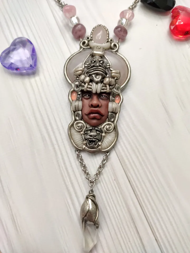 Amazon necklace, silver necklace, cameo necklace, rose quartz, boho necklace,