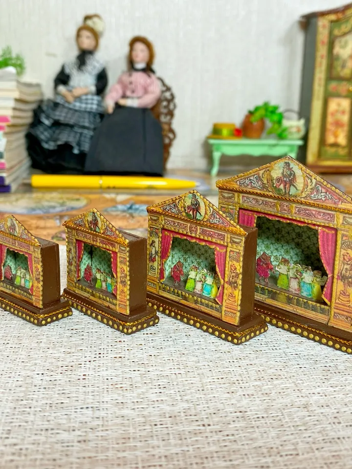 Puppet show. miniature dollhouse. 1: 12. Miniature.