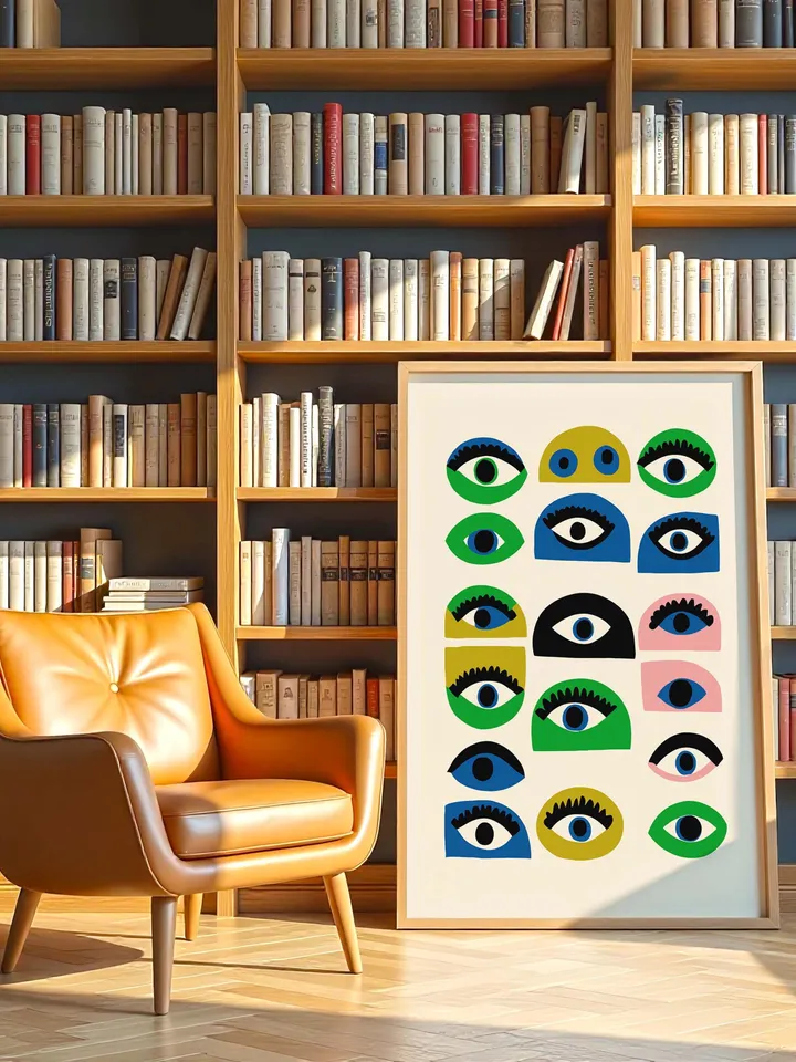 Colorful Abstract Eye Wall Art, Modern Digital Eye Prints, Minimalist Poster, Home Decor, Crazy Eye Illustration, Instant Digital Download