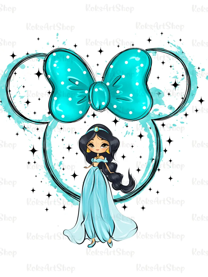 All princess png clipart, watercolor princess Jasmine clipart, magic kingdom illustration, Jasmine T-shirt design, tshirt princess design