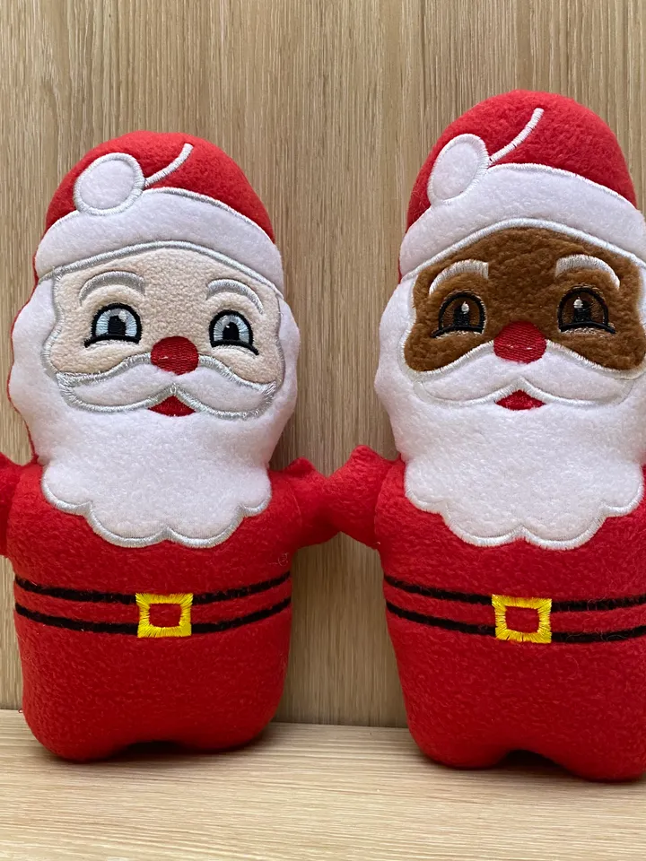 In The Hoop Machine Embroidery design Cute Christmas Santa toy soft stuffed ITH Pattern.