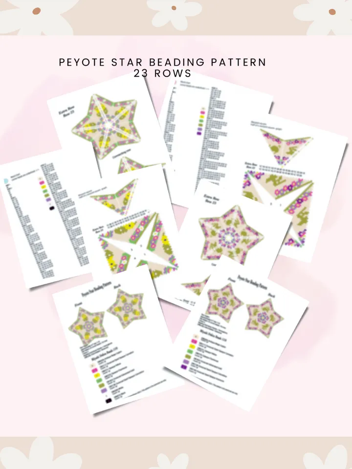 Set 2 Stars, Beading Patterns, Seed Bead Easter Ornament