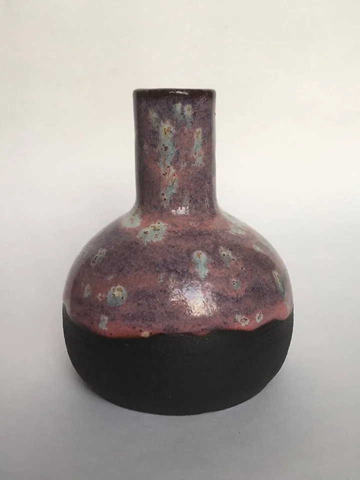Small Black and Pink Galaxy Ceramic Vase