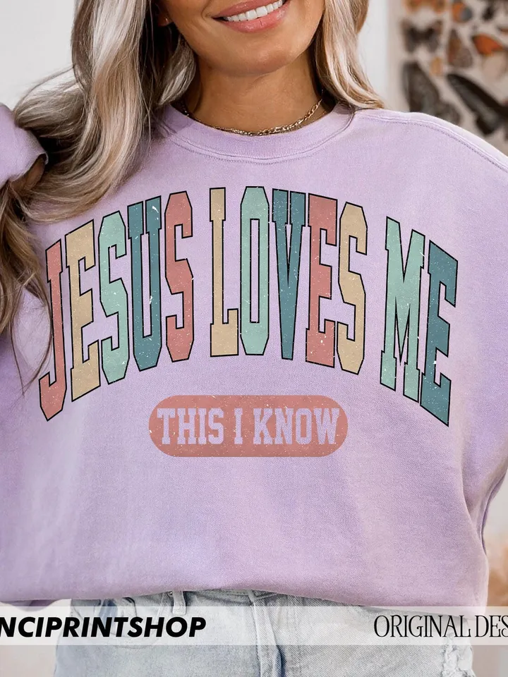 Jesus Loves Me This I Know png, Christian PNG, Religious Bible Graphic Design png, Easter Christian png, Jesus png, Bible Verse png, png