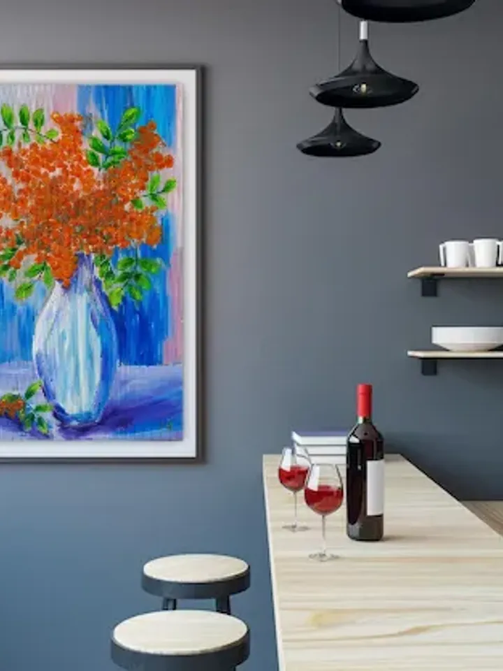 Rowan in a vase oil painting