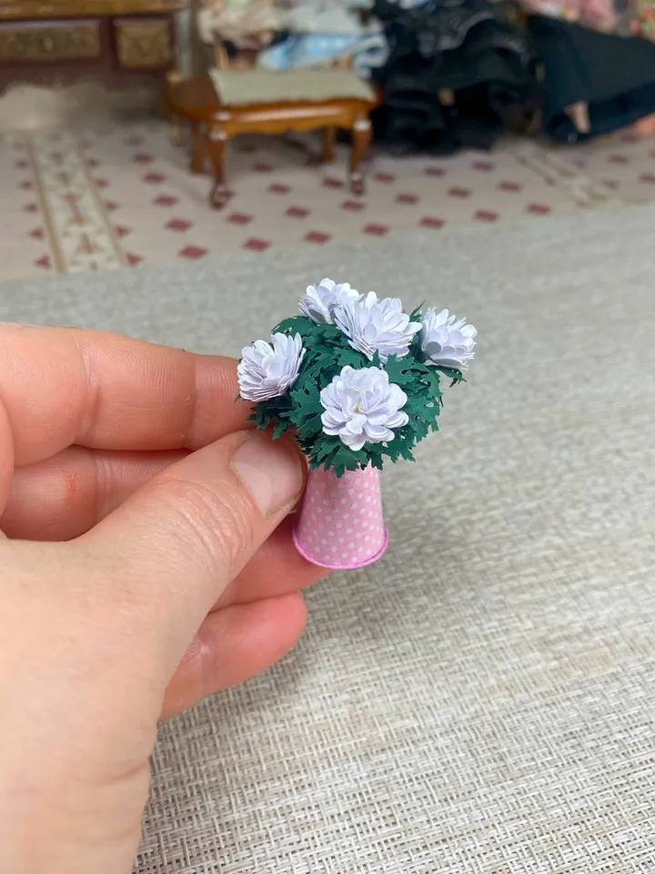 Dollhouse accessories. Flowers for doll. Furniture for doll. Handmade. 1:12.