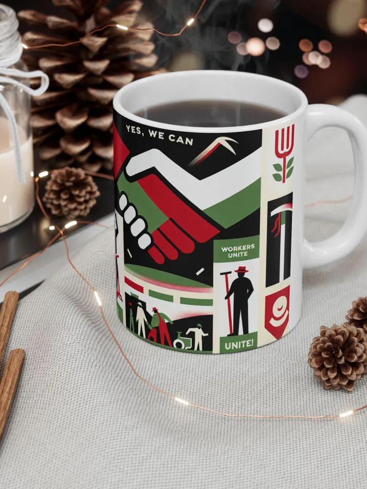 César Chávez Day Ceramic Mug | Sí Se Puede Coffee Cup | Farm Workers Unite Mug | Social Justice Coffee Mug, Worker Solidarity Gift, 11oz