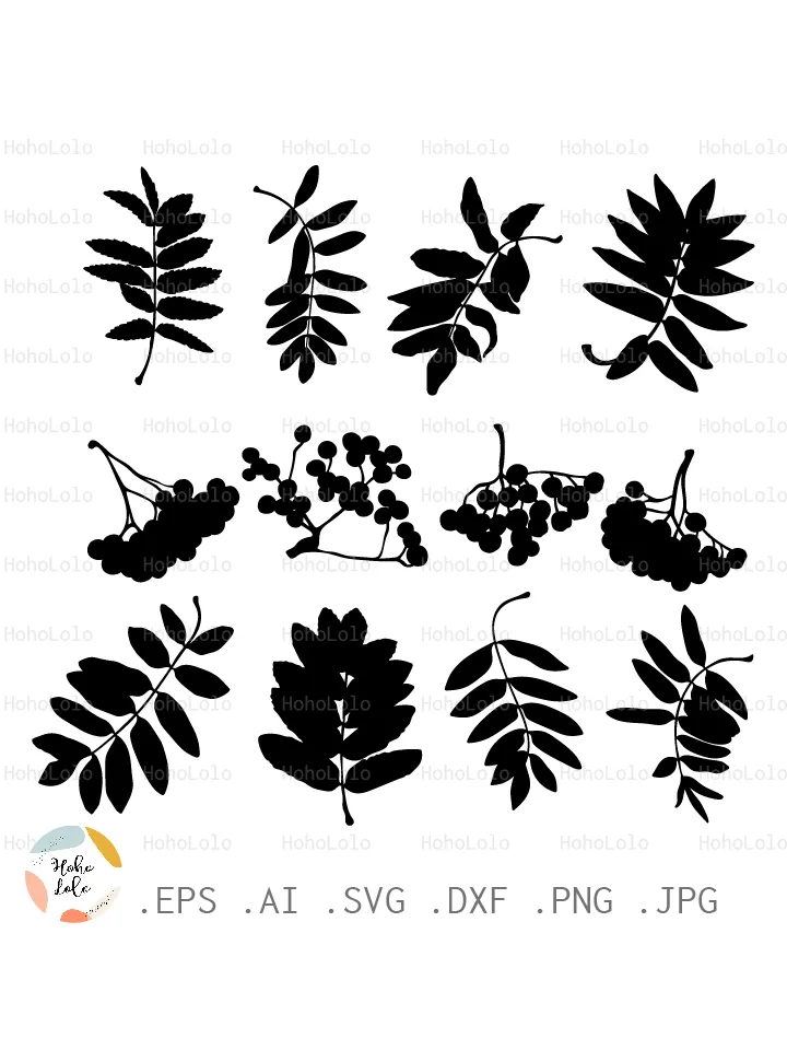 Ashberry Svg, Ashberry Cricut, Ashberry Leaves Tree, Ashberry Silhouette, Ashberry Stencil, Ashberry Template Dxf, Ashberry Clipart Png