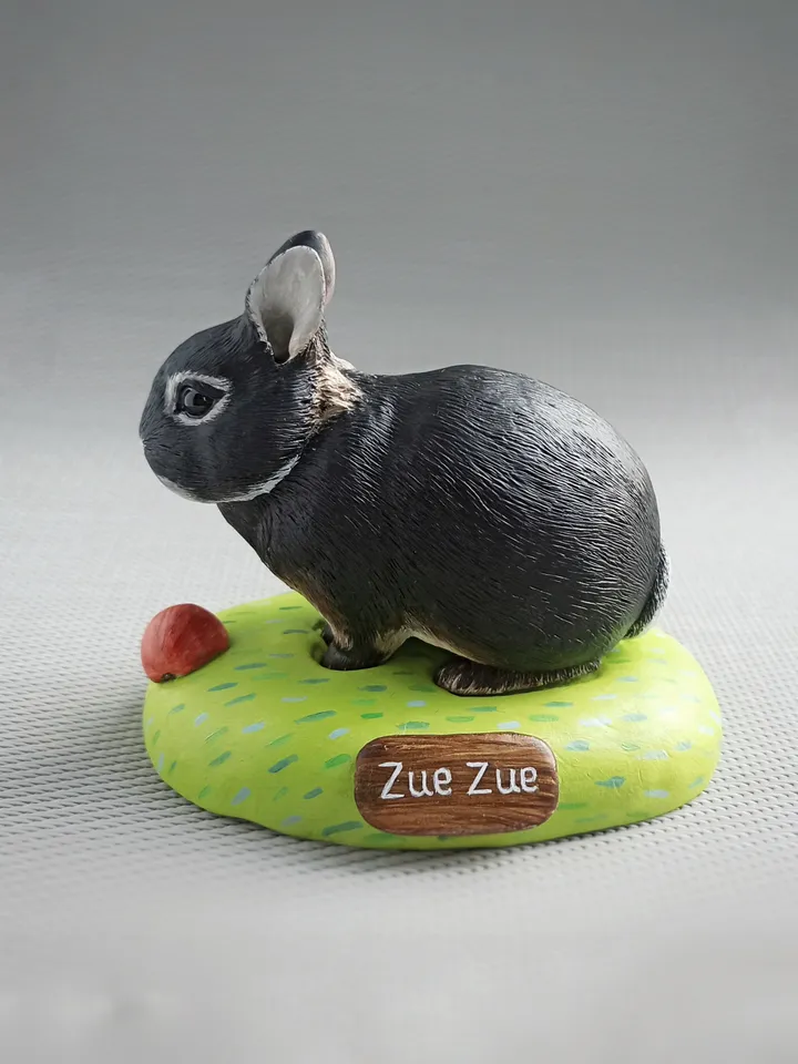 Customized rabbit memorial sculpture