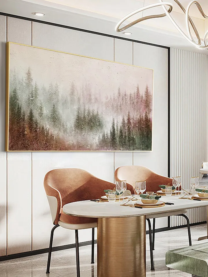 Original Colorful Forest Painting on Canvas Custom Painting Texture Wall Art Personalized Gift Giant Trees Nature Scenery Art Home Decor