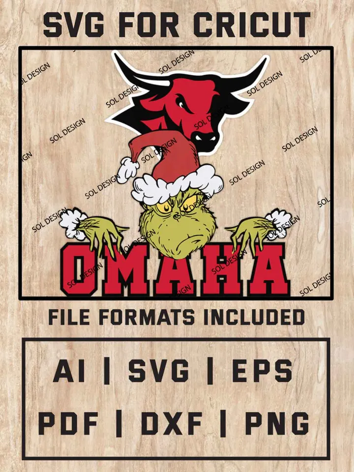 Grinch Omaha Mavericks SVG, NCAA SVG Design, NCAA Omaha Mavericks SVG, NCAA Omaha Cricut, Christmas Svg, Grinch svg, Digital Download