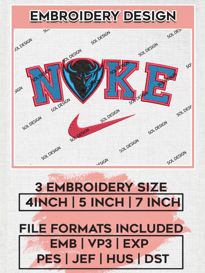 Nike DePaul Blue Demons Machine Embroidery Design, NCAA DePaul Blue Demons Embroidery Design Design files, NCAA Embroidery Designs, NCAA Machine Embroidery Designs, Digital Download