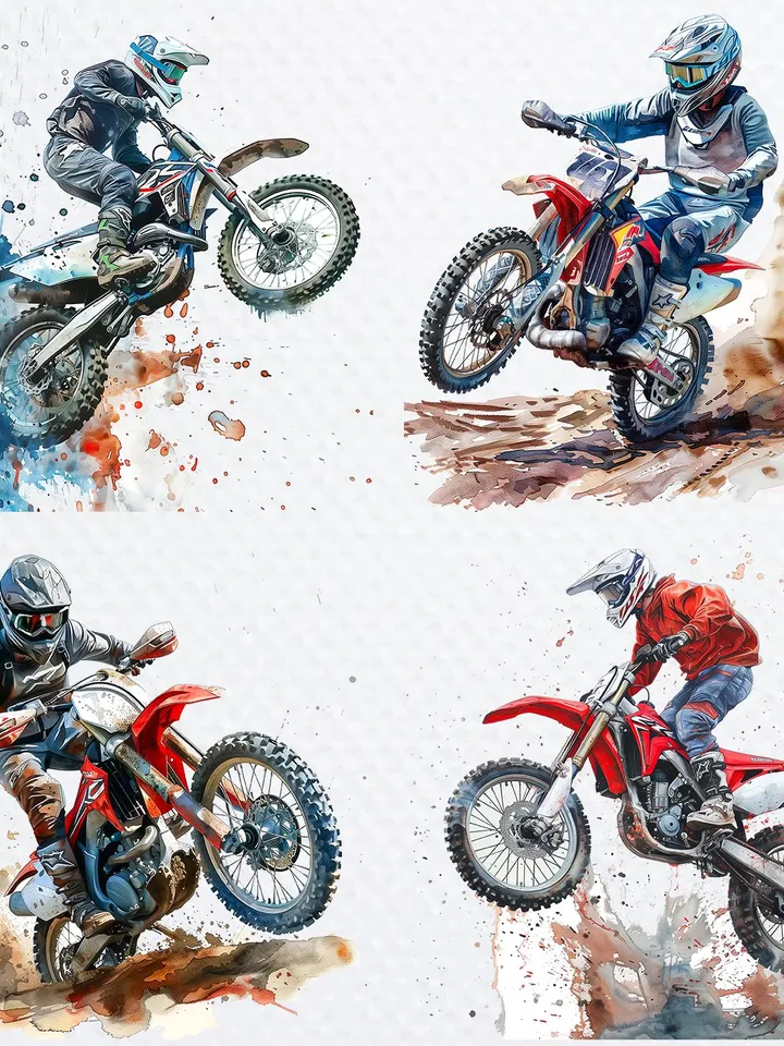 18 Dirt Bike PNG Clipart, Motocross Clipart, Motorcycle sublimation, Printable Dirt Bike, Digital download, Paper craft, junk journal