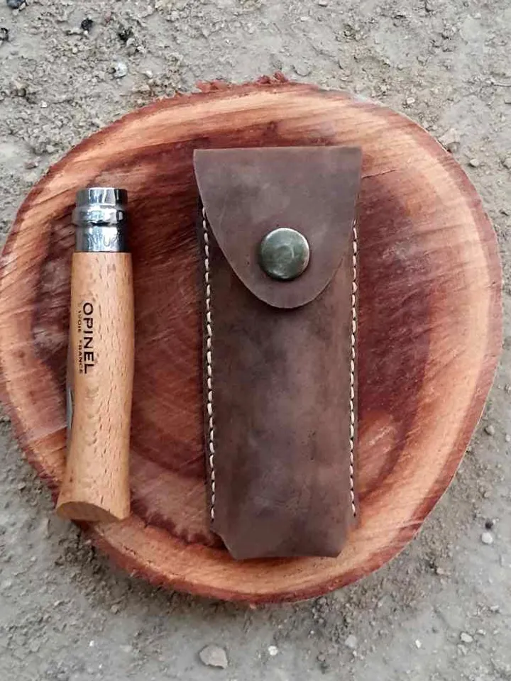 Leather Case for Opinel 7 8 9 10 knife, Knife Sheath for Opinel or similar folding knife, PDF leather sheath Belt Pouch holster PATTERN easy