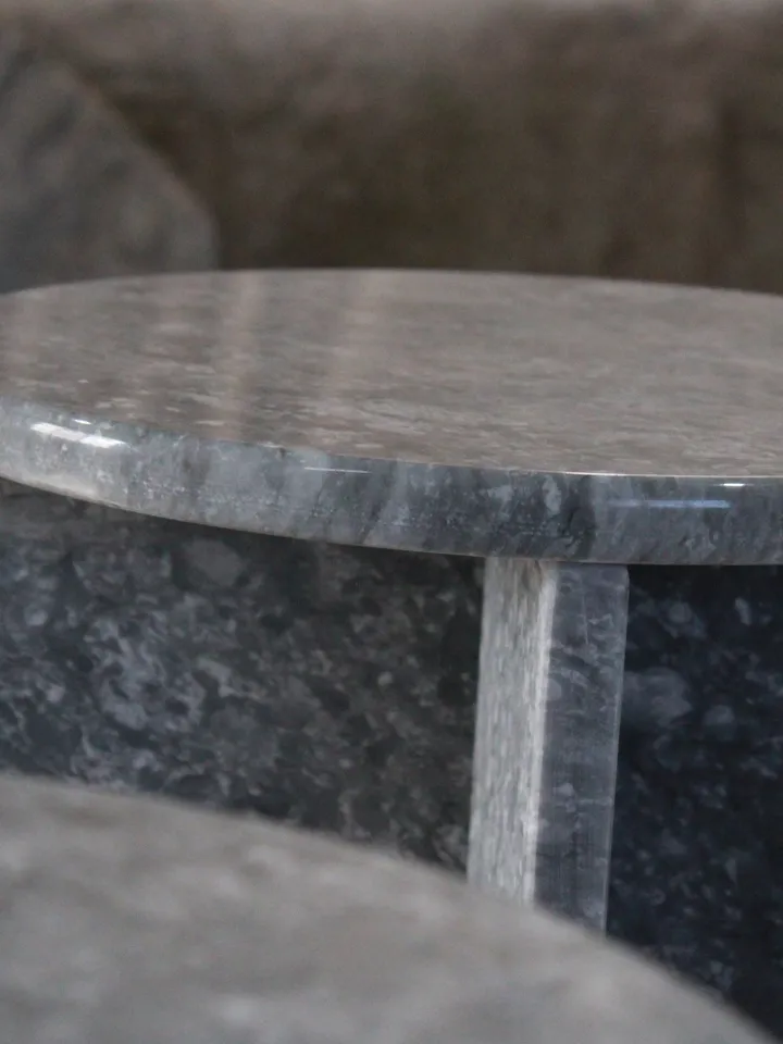 Silver marble side table mini model,nightstand, handmade free shipping, gray marble