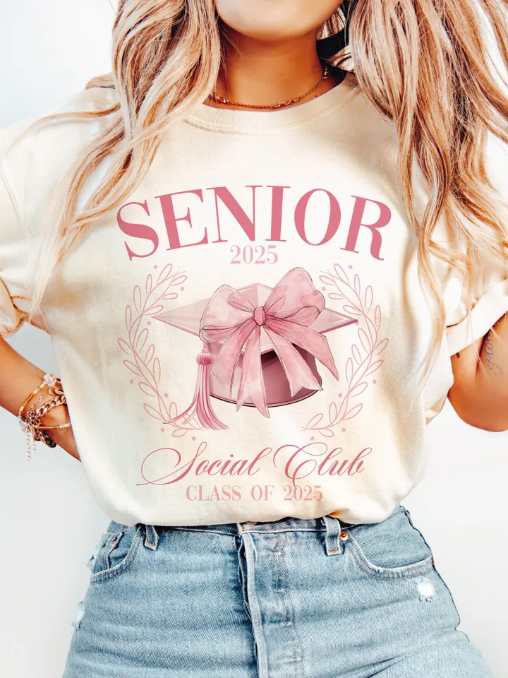 Coquette,Senior 2025 PNG,Pink Bow png,Senior 2025 png,Class of 2025 png,Graduation 2025 png,High School Shirt png,University png,Grad png