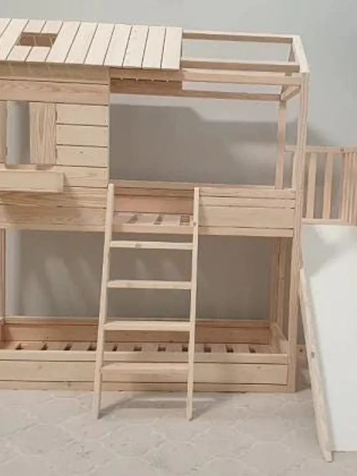 Handmade Inspired Toddler | Furniture & Toys Children's modern Bed Playhouse with slide