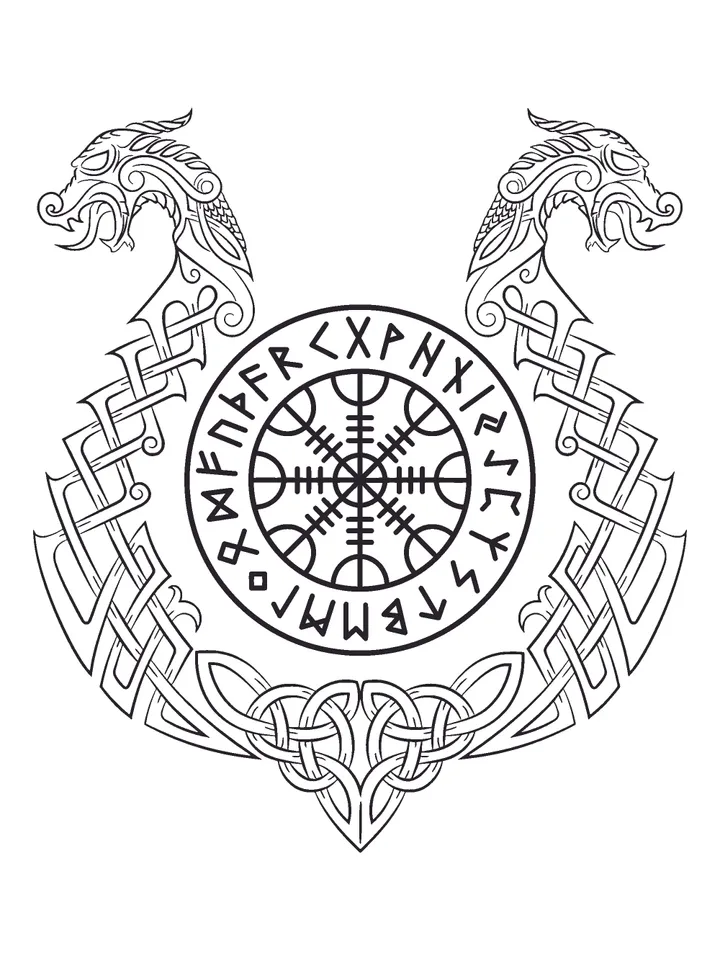 Vegvisir svg, Helm of Awe SVG, Viking Compass svg, Viking Symbol Vector, Viking Runes svg