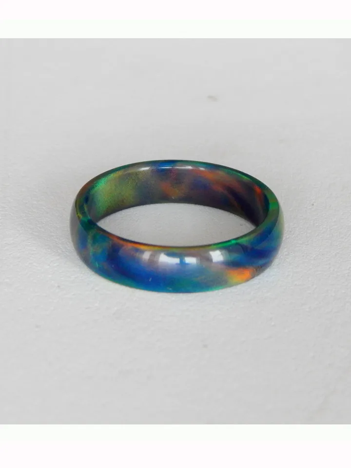 Solid opal ring. Black opal ring. Synthetic opal ring. Solid opal band.