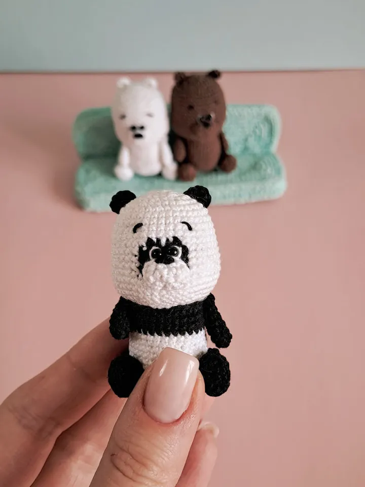 Three crochet bears pattern. Pattern crochet panda, brown and polar bear